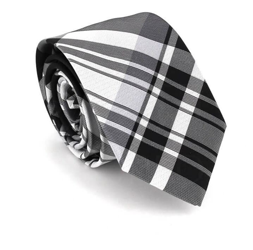 Bicolor Check Slim Tie