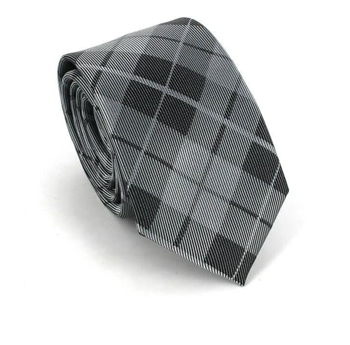 Bicolor Check Slim Tie