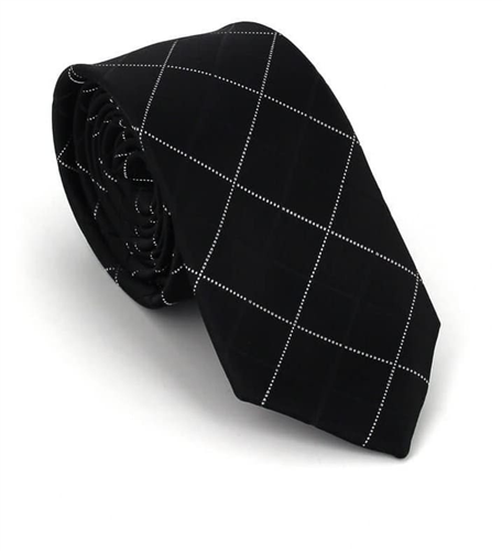 Bicolor Check Slim Tie