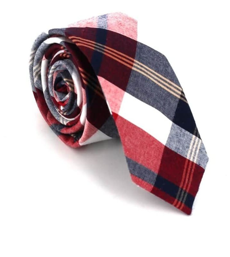 Narrow Multicolor Checkered Tie