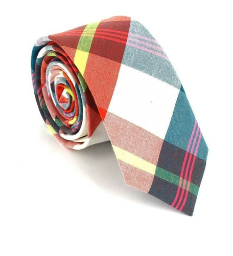 Multicolor Check Slim Tie