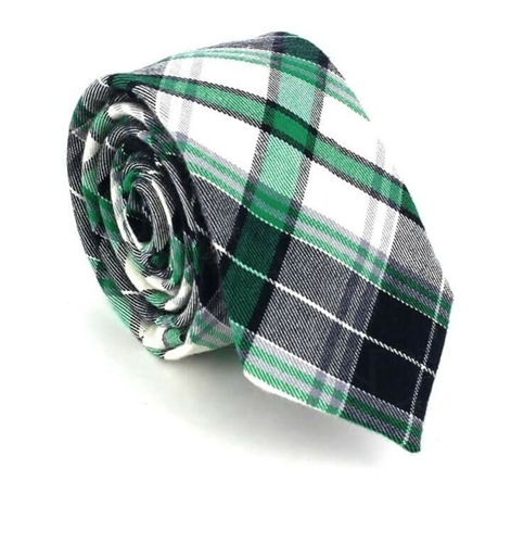 Narrow Multicolor Checkered Tie
