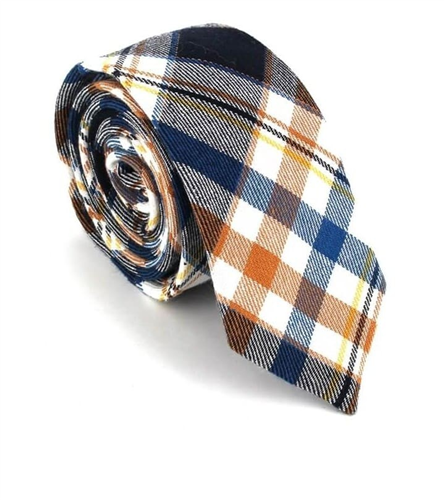 Narrow Multicolor Checkered Tie