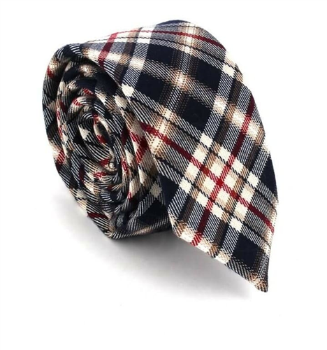 Narrow Multicolor Checkered Tie