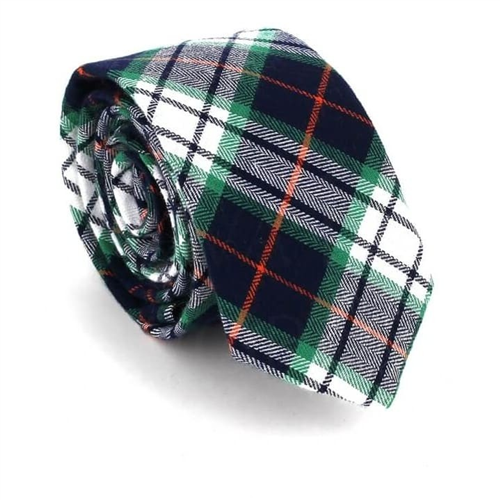 Narrow Multicolor Checkered Tie