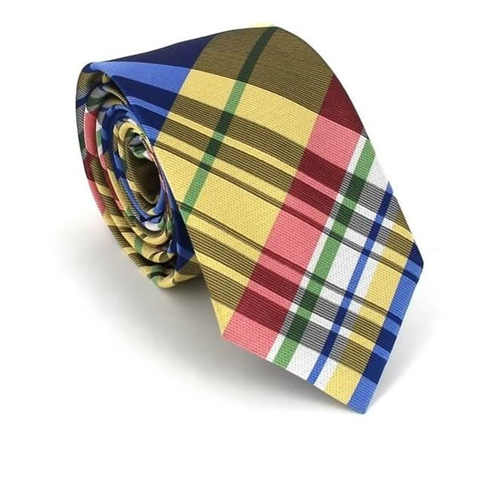 Narrow Multicolor Checkered Tie