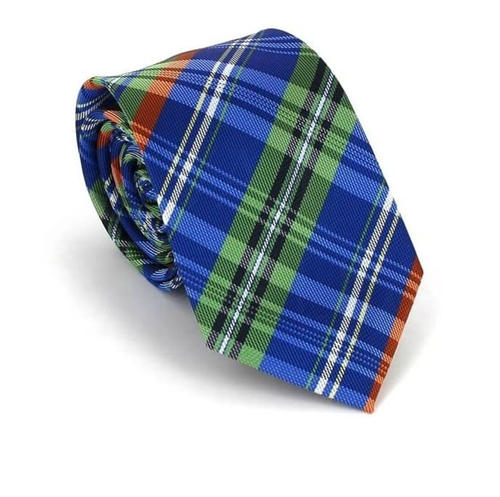 Narrow Multicolor Checkered Tie