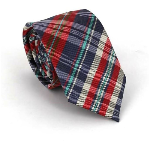 Narrow Multicolor Checkered Tie