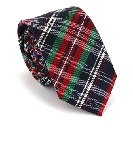 Narrow Multicolor Checkered Tie