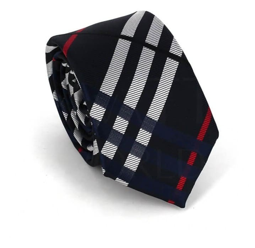 Narrow Multicolor Checkered Tie