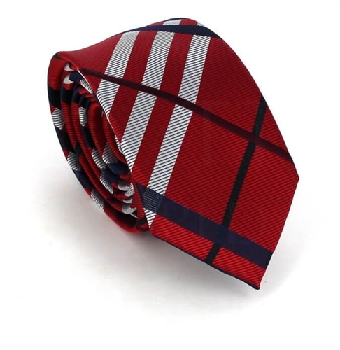 Narrow Multicolor Checkered Tie