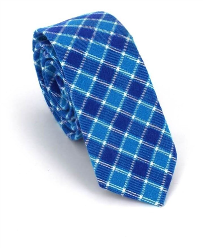 Tricolor Check Slim Tie