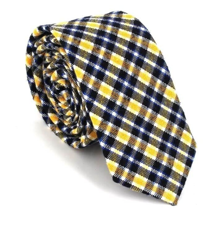 Tricolor Check Slim Tie