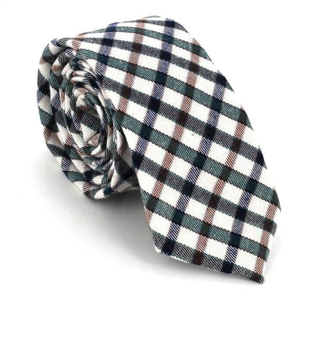 Tricolor Plaid Slim Tie