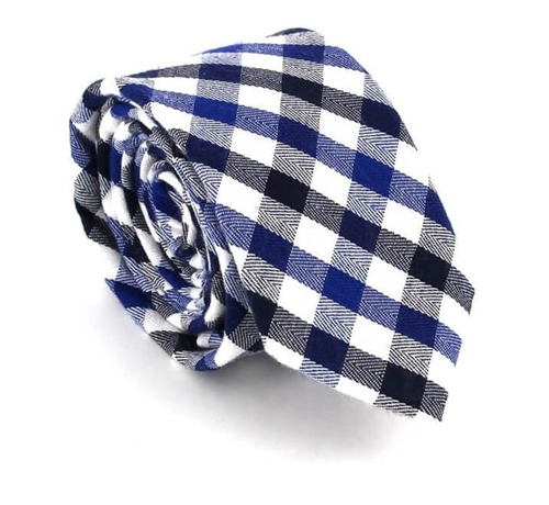 Tricolor Check Slim Tie