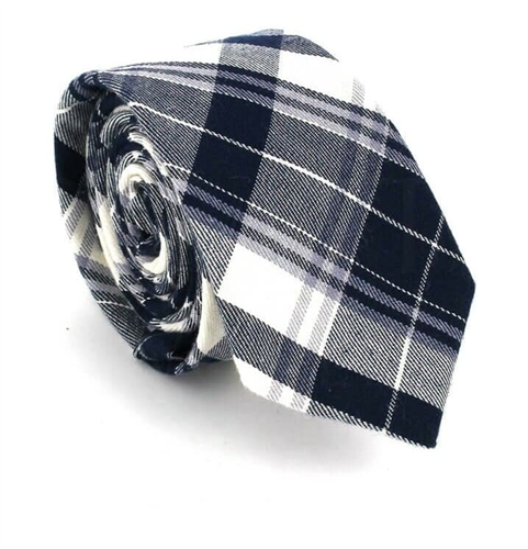 Tricolor Check Slim Tie