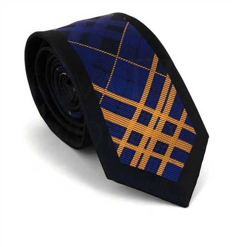 Tricolor Geometric Pattern Slim Tie