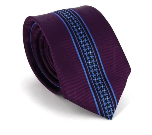 Narrow Vertical Pattern Purple Tie