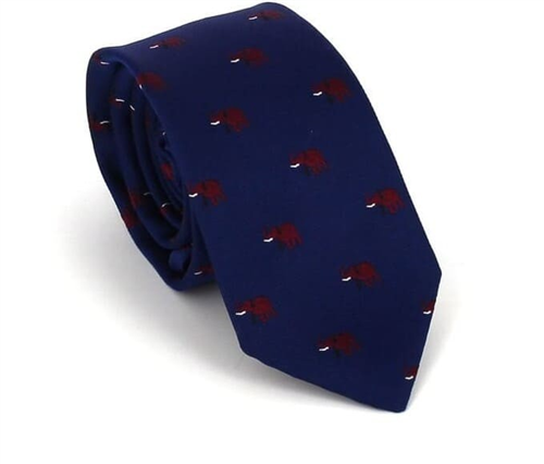 Narrow Blue Elephant Tie