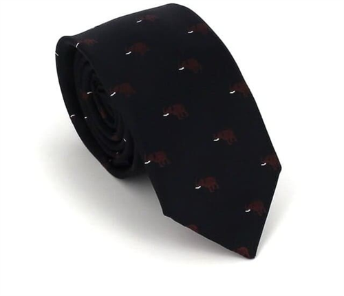 Narrow Black Elephant Tie