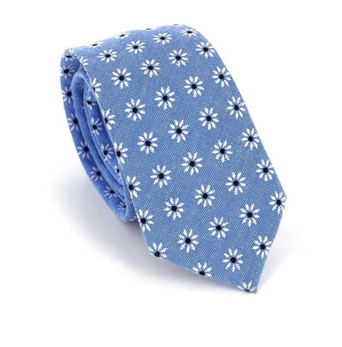 Blue Floral Pattern Slim Tie