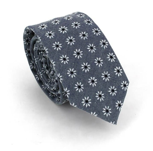 Narrow Floral Print Grey Tie