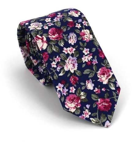 Narrow Blue Floral Tie