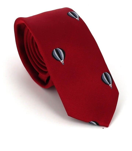 Narrow Red Hot Air Balloons Tie