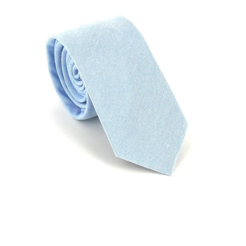 Light Blue Slim Solid Tie