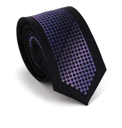 Narrow Black and Violet Tie