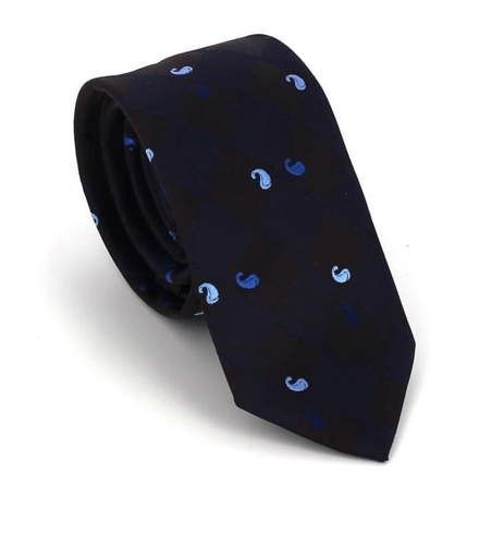 Narrow Brown Paisley Tie