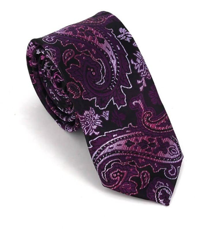 Narrow Purple Paisley Tie