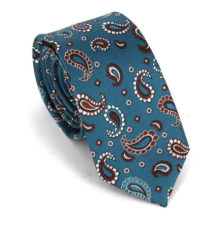 Emerald Green Narrow Paisley Tie
