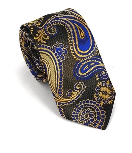 Olive Green Narrow Paisley Tie