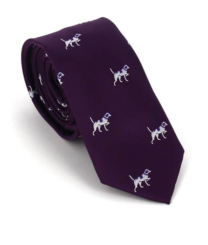 Purple Narrow Dog Print Tie