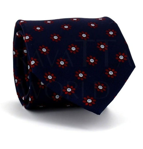 Dark Blue Floral Tie