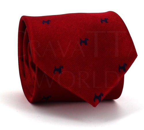 Red Dog Print Tie
