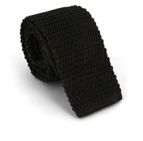 Brown and Green Speckled Knit Tie