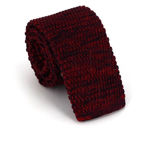 Red Marled Knit Tie