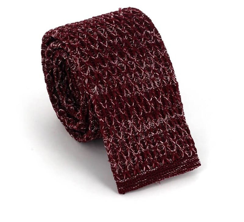 Red and White Speckled Knit Tie
