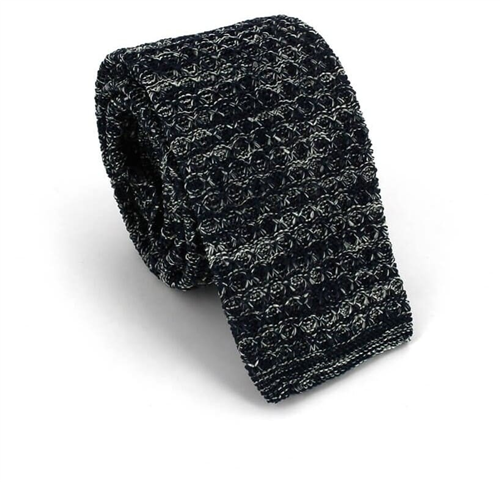 Dark Green and White Speckled Knit Tie