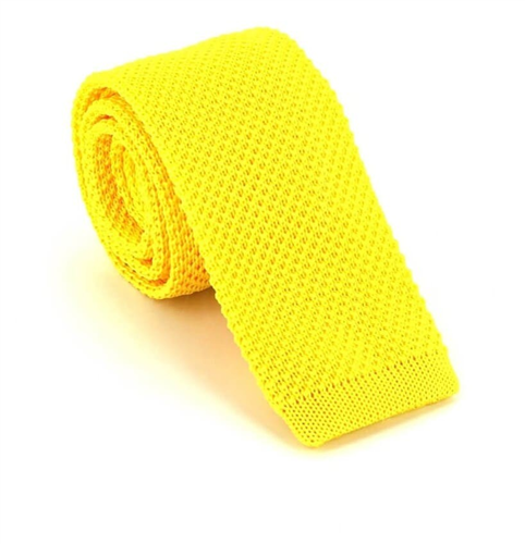 Solid Yellow Knit Tie