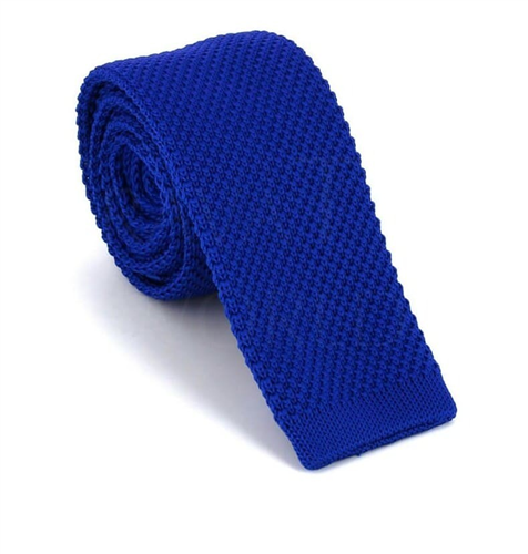 Solid Blue Knit Tie