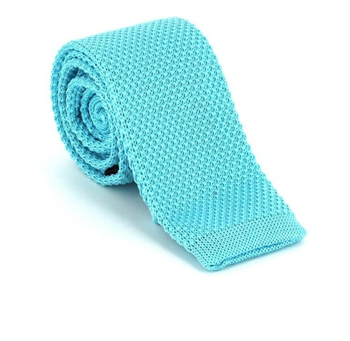 Solid Light Blue Knit Tie