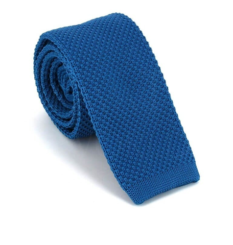 Cobalt Blue Solid Knit Tie