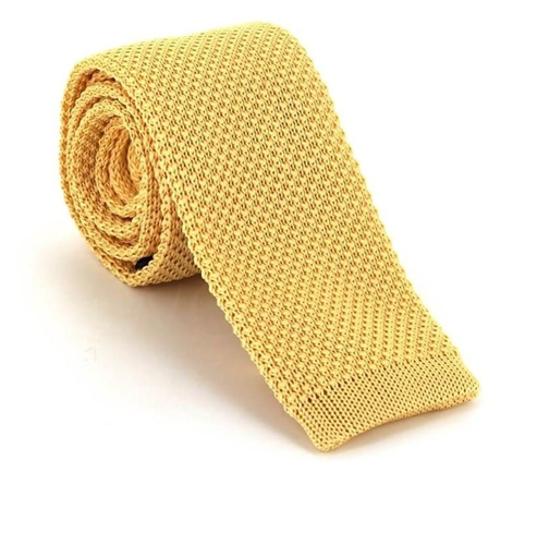 Beige Solid Knit Tie