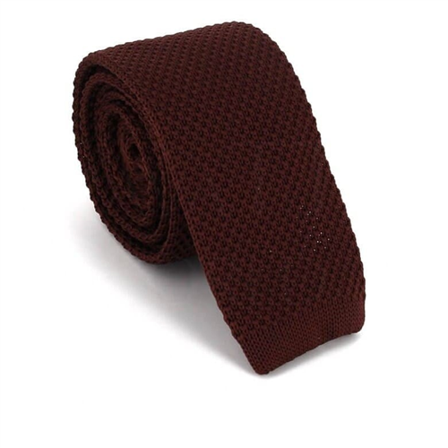 Solid Chocolate Brown Knit Tie