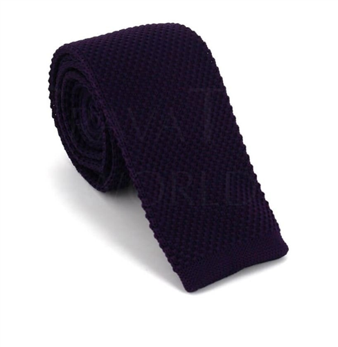 Solid Purple Knit Tie