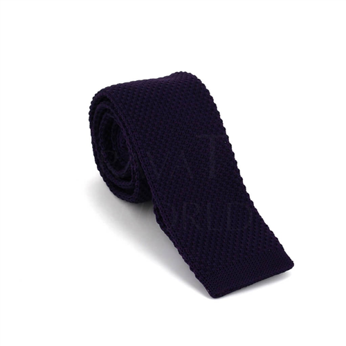 Solid Purple Knit Tie