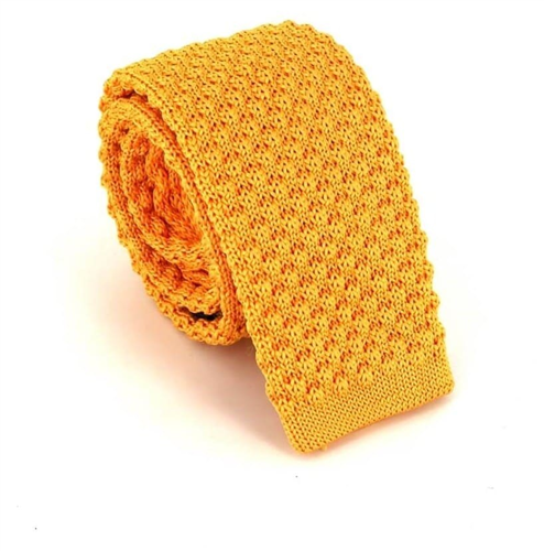 Yellow Wave Textured Knit Tie
